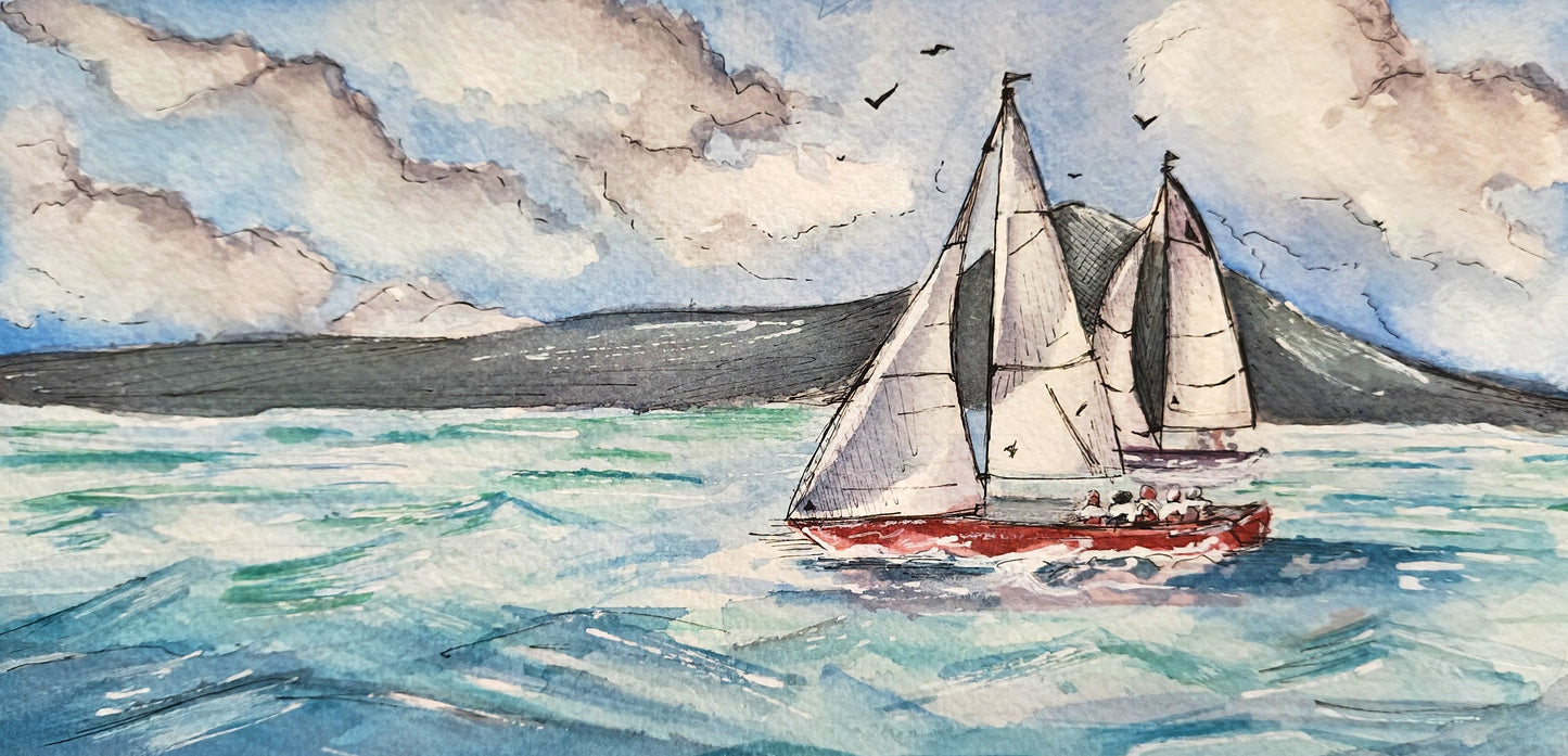 Sailing, 11x6 Inch Original